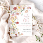 Blush Pink Floral 60th Birthday Kaart<br><div class="desc">Vier 60 jaar in stijl met deze elegante blush roze floral 60ste verjaardagsuitnodiging sjabloon! Met zachte blozende roze bloemen gemengd met elegant groen, is dit ontwerp perfect voor een verfijnde en tijdloze viering. Pas de tekst eenvoudig aan om uw feestdetails op te nemen, waardoor het een persoonlijke en unieke manier...</div>