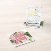  Blush Pink Floral 60th Birthday Party Kartonnen Onderzetters (Insitu)