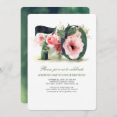 Blush Pink Floral 70e verjaardag Kaart (Voorkant / Achterkant)