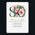 Blush Pink Floral 80th Birthday Party Kaart<br><div class="desc">Schattige blush roze waterverf bloemetjes 80ste verjaardagsfeestuitnodigingen</div>