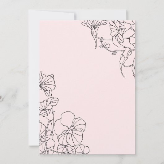 Blush Pink Floral 90th Birthday Party Kaart (Achterkant)
