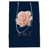 Blush Pink Floral Aangepast Monogram Medium Cadeauzakje (Voorkant)