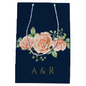 Blush Pink Floral Aangepast Monogram Middelgroot G Medium Cadeauzakje (Achterkant)