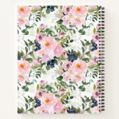 Blush Pink Floral Aangepast recept Notitieboek (Achterkant)