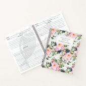 Blush Pink Floral Aangepast recept Notitieboek (Binnen)