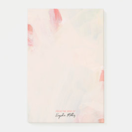 Blush Pink Floral Abstract Art Persoonlijke naam Post-it® Notes