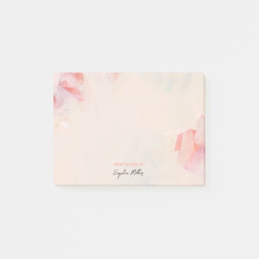 Blush Pink Floral Abstract Art Persoonlijke naam Post-it® Notes (Voorkant)