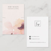 Blush Pink Floral Abstract Ketting Band display Visitekaartje (Voorkant / Achterkant)