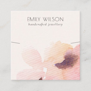 Blush Pink Floral Abstract Ketting Band Sjabloon Vierkante Visitekaartje