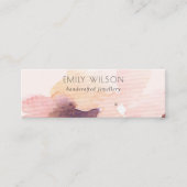 Blush Pink Floral Abstract Stud Earning Display Mini Visitekaartje (Voorkant)