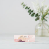 Blush Pink Floral Abstract Stud Earning Display Mini Visitekaartje (Staand voorkant)