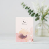 Blush Pink Floral Abstract veroudering Logo-beelds Visitekaartje (Staand voorkant)