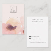 Blush Pink Floral Abstract veroudering Logo-beelds Visitekaartje (Voorkant / Achterkant)