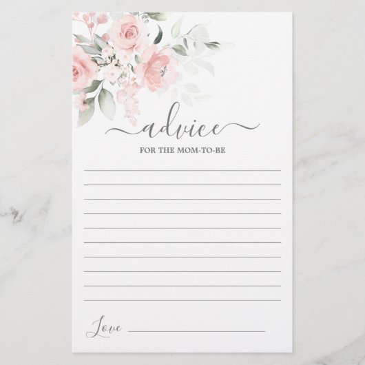 Blush Pink Floral Advice voor de moeder als kaart (Voorkant)