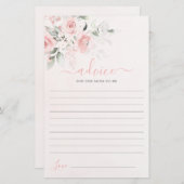 Blush Pink Floral Advice voor de moeder als kaart (Voorkant / Achterkant)