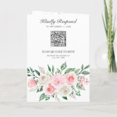Blush Pink Floral All in One QR Code Wedding (Achterkant)