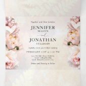 Blush Pink Floral All in One Wedding Drieluik Uitnodiging (Binnenkant midden)