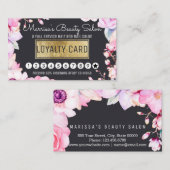 Blush Pink Floral and Black Loyalty Discount Punch (Voorkant / Achterkant)