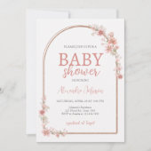 Blush Pink Floral Arch Baby shower Kaart (Voorkant)