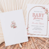 Blush Pink Floral Arch Baby shower Kaart