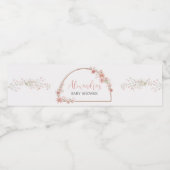 Blush Pink Floral Arch Baby shower Waterfles Etiket (Enkel label)