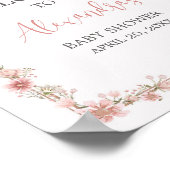 Blush Pink Floral Arch Baby shower Welkom Poster (Hoek)