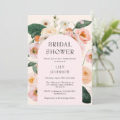 Blush Pink Floral Arch Vrijgezellenfeest Kaart (Staand voorkant)
