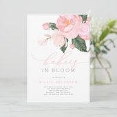 Blush Pink Floral Babies in Bloom Shower Girl Kaart (Staand voorkant)