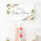 Blush Pink Floral Baby in Bloom Baby shower Banner (Insitu)