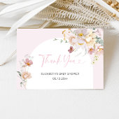 Blush Pink Floral Baby in Bloom Baby shower Bedankkaart