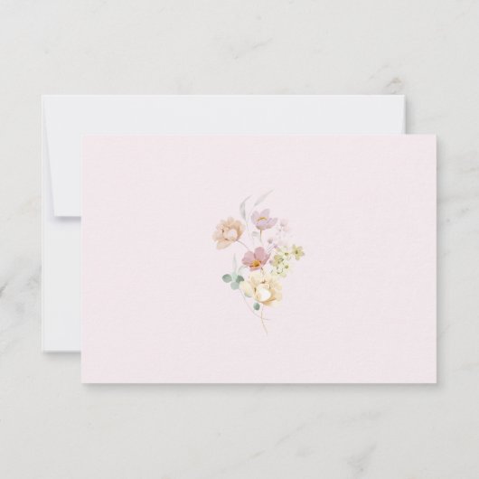 Blush Pink Floral Baby in Bloom Baby shower Bedankkaart (Achterkant)