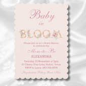 Blush Pink Floral Baby in Bloom Baby shower Kaart