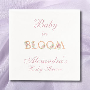 Blush Pink Floral Baby in Bloom Baby shower Servet