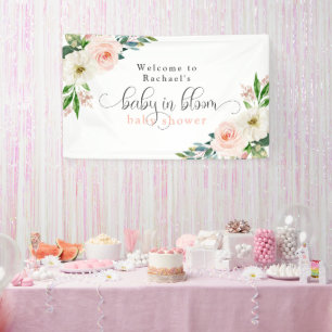 Blush Pink Floral Baby in Bloom Baby shower Spandoek
