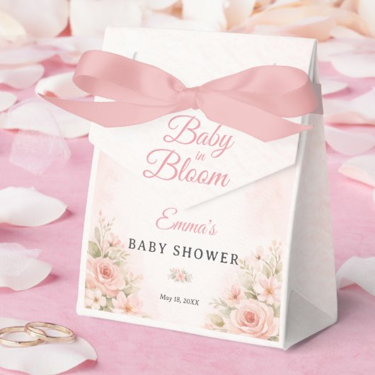 Blush Pink Floral Baby in Bloom  Bedankdoosjes (Huwelijk)