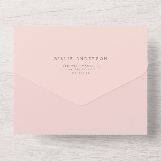 Blush Pink Floral Baby in Bloom Shower All In One Uitnodiging (Achterkant)