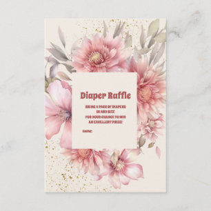 Blush Pink Floral Baby in Bloom Shower Girl Informatiekaartje