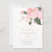 Blush Pink Floral Baby in Bloom Shower Girl Kaart (Voorkant)