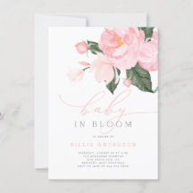 Blush Pink Floral Baby in Bloom Shower Girl