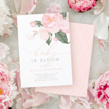 Blush Pink Floral Baby in Bloom Shower Girl
