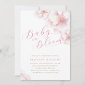 Blush Pink Floral Baby in Bloom Shower Kaart (Voorkant)