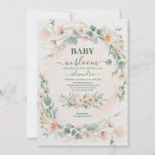 Blush Pink Floral Baby in Bloom Shower Kaart (Voorkant)