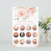 Blush Pink Floral Baby of Beer Belly Shower Game (Staand voorkant)