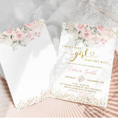 Blush Pink Floral Baby op weg Baby shower Kaart