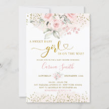Blush Pink Floral Baby op weg Baby shower