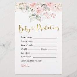 Blush Pink Floral Baby shower Baby voorspellingen