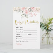 Blush Pink Floral Baby shower Baby voorspellingen (Staand voorkant)