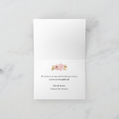 Blush Pink Floral Baby shower Bedankt Card (Binnen)