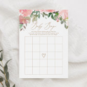 Blush Pink Floral Baby shower Bingo Game Kaart