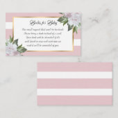 Blush Pink Floral Baby shower Boek In plaats van K Informatiekaartje (Voorkant / Achterkant)